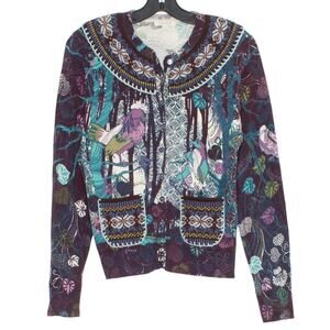 Cardigan Sweater Merino Wool Whimsigoth Cottagecore Grandma Academia Artsy Small